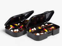 SmartShake Pill Box Organizer 2er Pack Black